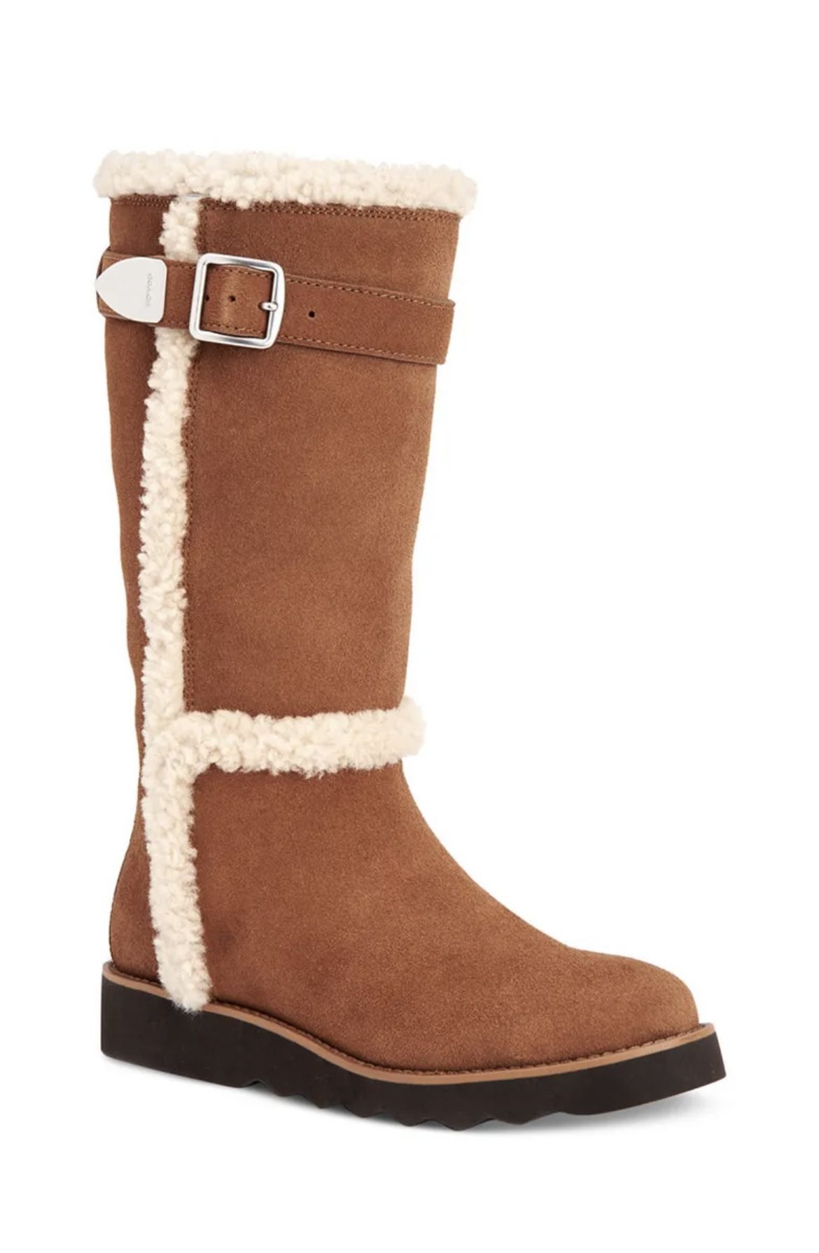 COACH Women’s BELMONT Saddle Brown Suede Cold Weather Boot Shoe Great Condition