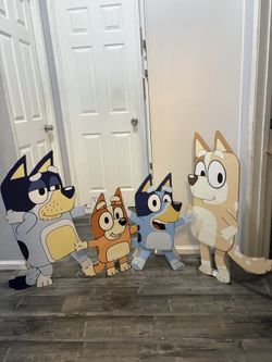 bluey family character foam cut out party props