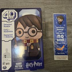 Harry Potter Puzzle Model Kit + Bookmark Set Bundle – New
