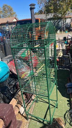 Bird cage, green tall with pull out tray