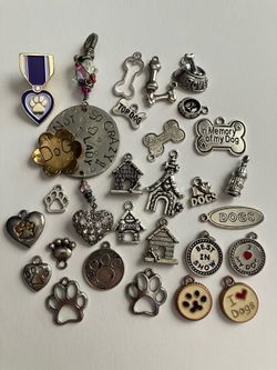 28 x Mixed Dog Theme Charm Pendant Lot - Crafting Jewelry