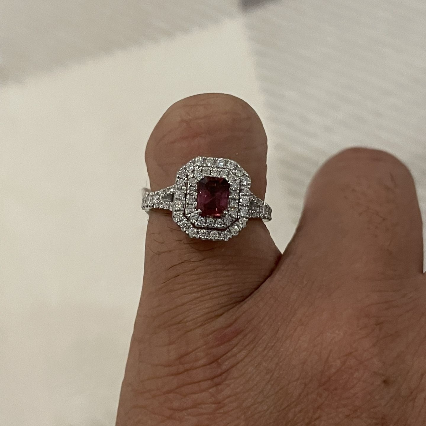 14K Tourmaline Diamond Ring 