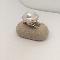 14 K Mabe Pearl Ring 