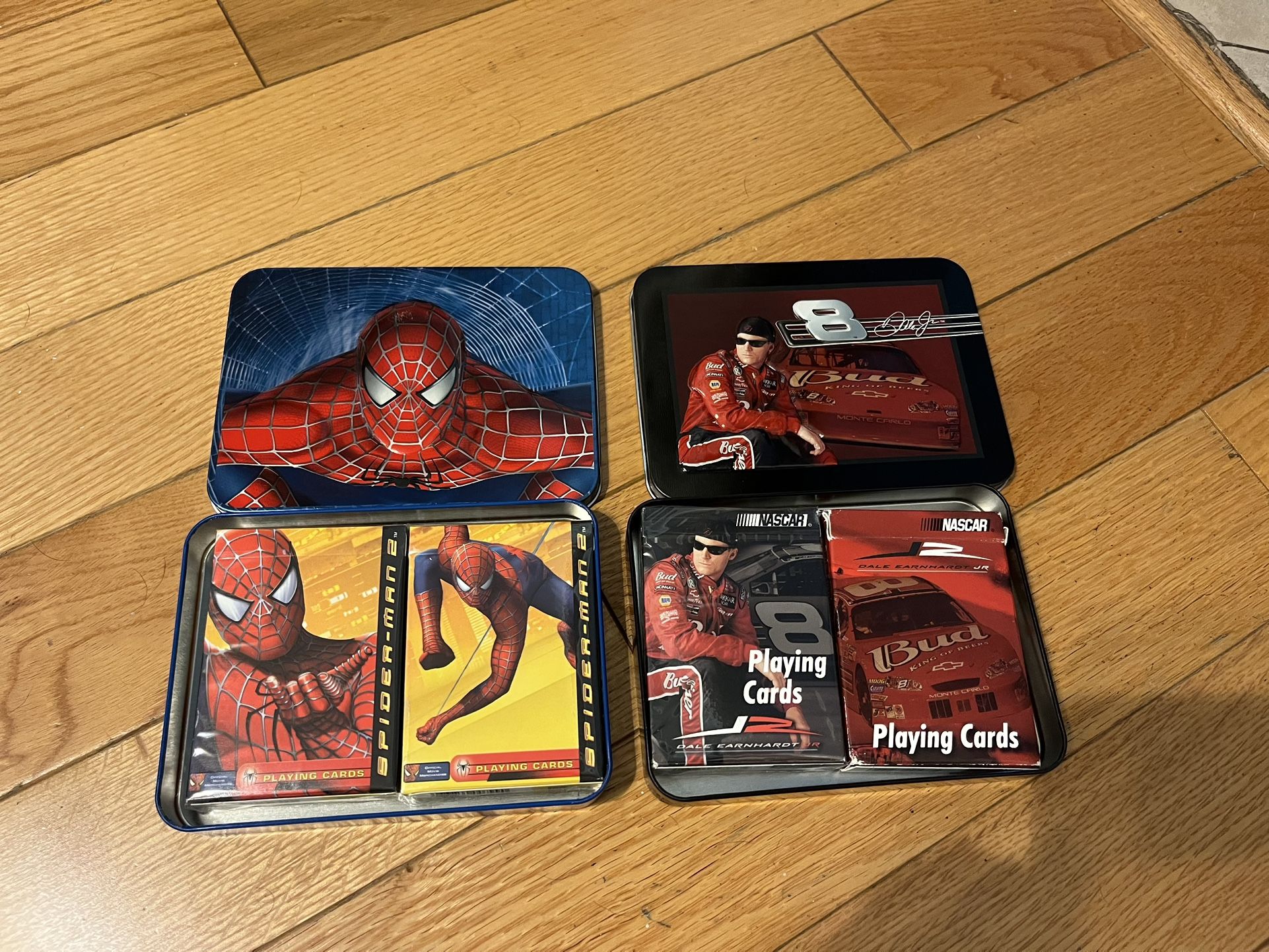 Spiderman And Race Car Playing Cards In Tin Box