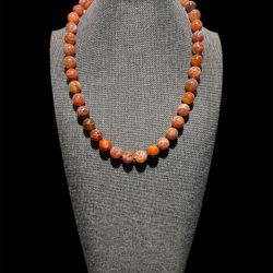 Snakeskin Agate Sterling Silver Necklace New