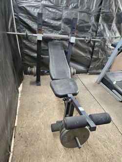 Home Gym Weight Bench & Weights