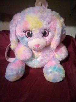 Pastel Rainbow Plush Backpack