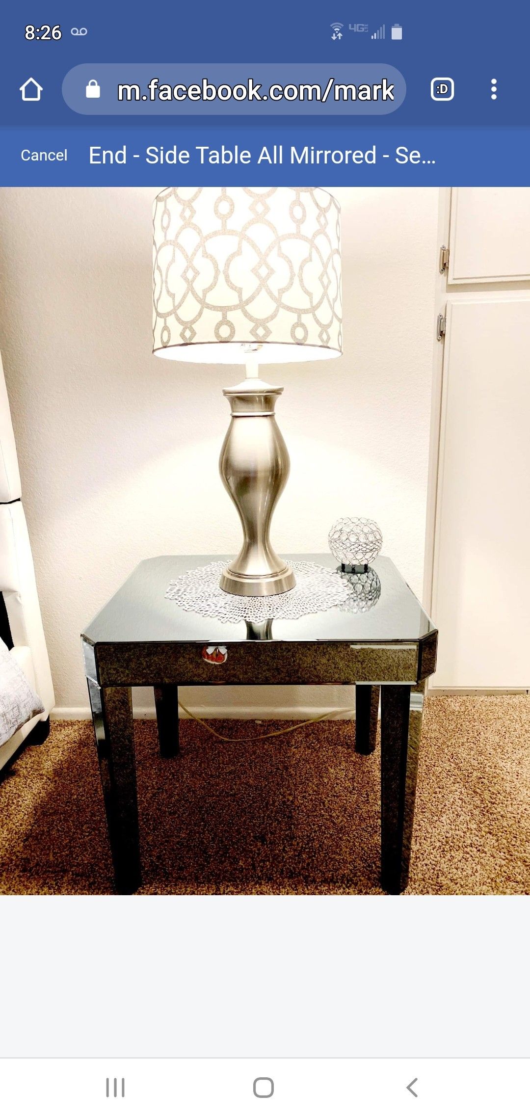 Mirrored Side Table