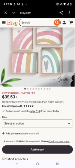 1-17x17 Rainbow Nursery Print Girls Room Art