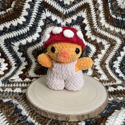 Crochet Mushroom Duck Plushie
