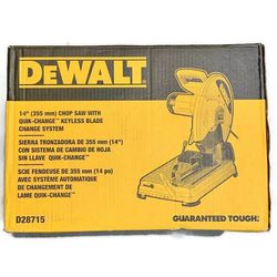 DEWALT D28715 14" 15-Amp Corded Quick-Change Keyless Blade Chop Saw