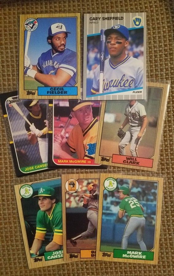 Vintage Rookie Baseball Cards 1987 Topps Mark Mcgwire 366 and 