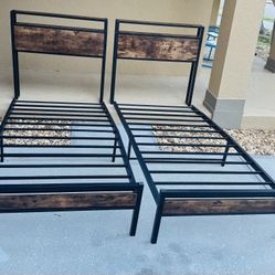 NEW Twin Bed Frame w/ Storage Headboard Instructions & Hardware Included to Attach Headboard $75 Each