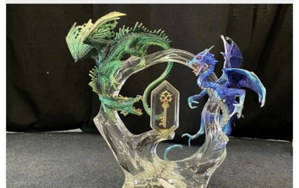 Franklin Mint Key To Immortality Dragon Statue 9” Tall $75