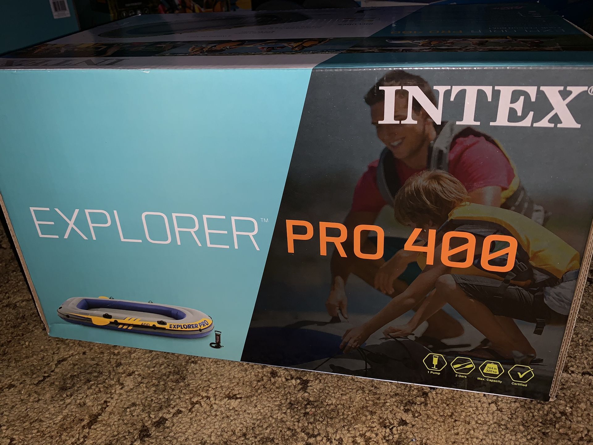 Intex Inflatable Explorer Pro 400 Four-Person Boat with Oars And Pump *OFFERS WELCOME*