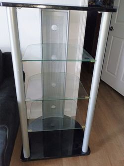 Black & grey glass shelves