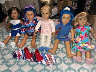 American Girl Dolls Lot of 5 with Accessories