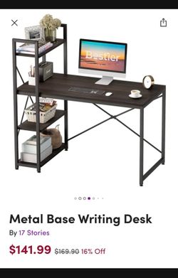 Wood and metal desk