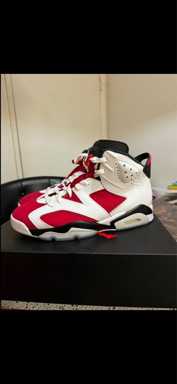 Used 1x  Jordan 6 Carmine 190$ Firm. No trades only for sale. (worn with sneaker shields)