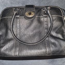 Genuine Leather Black Handbag
