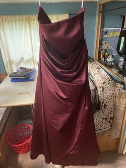 Burgundy Homecoming Prom Dress Long
