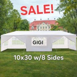 Canopy 🎄 🥳 Party Tent Wedding party tent outdoor canopy tent with  side walls white FOR S@LE 30x10