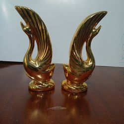 Gold Painted Swans