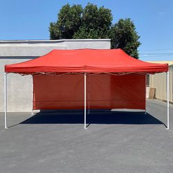 $220 (Brand New) Heavy-duty canopy 10x20 ft with (2 sidewalls), ez popup outdoor gazebo, carry bag (red or blue)