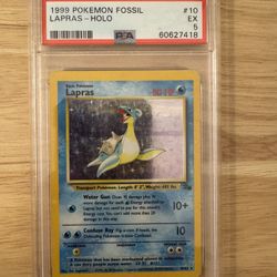 Lapras Holo Pokemon Fossil 10/62 PSA 5