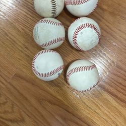 6 Used Baseballs
