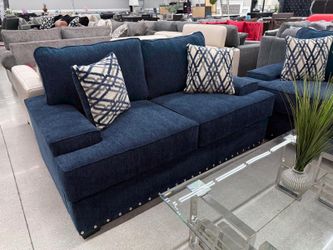 Beautiful Sofa Set With Blue Fabric 💙💙💙