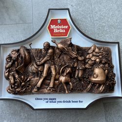 Vintage 3-D Meister Brau Beer Sign