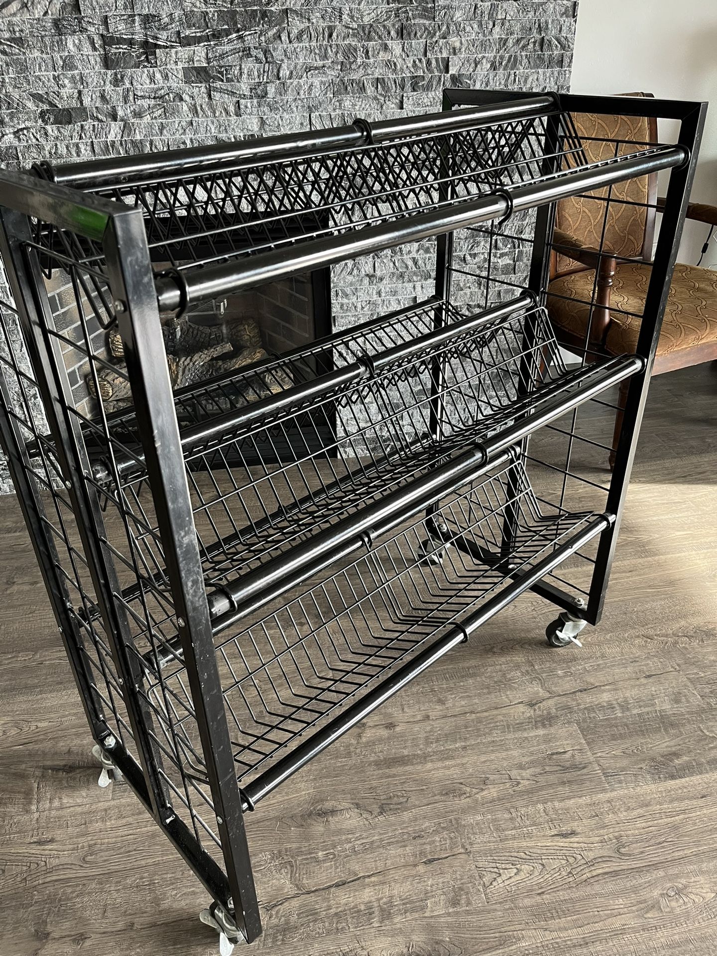 Rolling Metal Book Rack