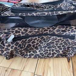 Leopard Print Sherpa Small Dog Carrier