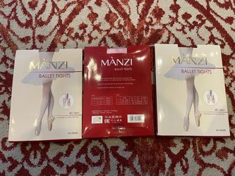 New Manzi 40 Den Ballet Tights Convertible Natural Dance Rehearsal Size 7-10