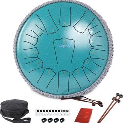 Rain Drum for Outside Garden, Steel Tongue Drum, Rain Chime Chakra Drum, Hand Pan Musical Instrument Christmas Gift with Bag for Adult, for Meditation