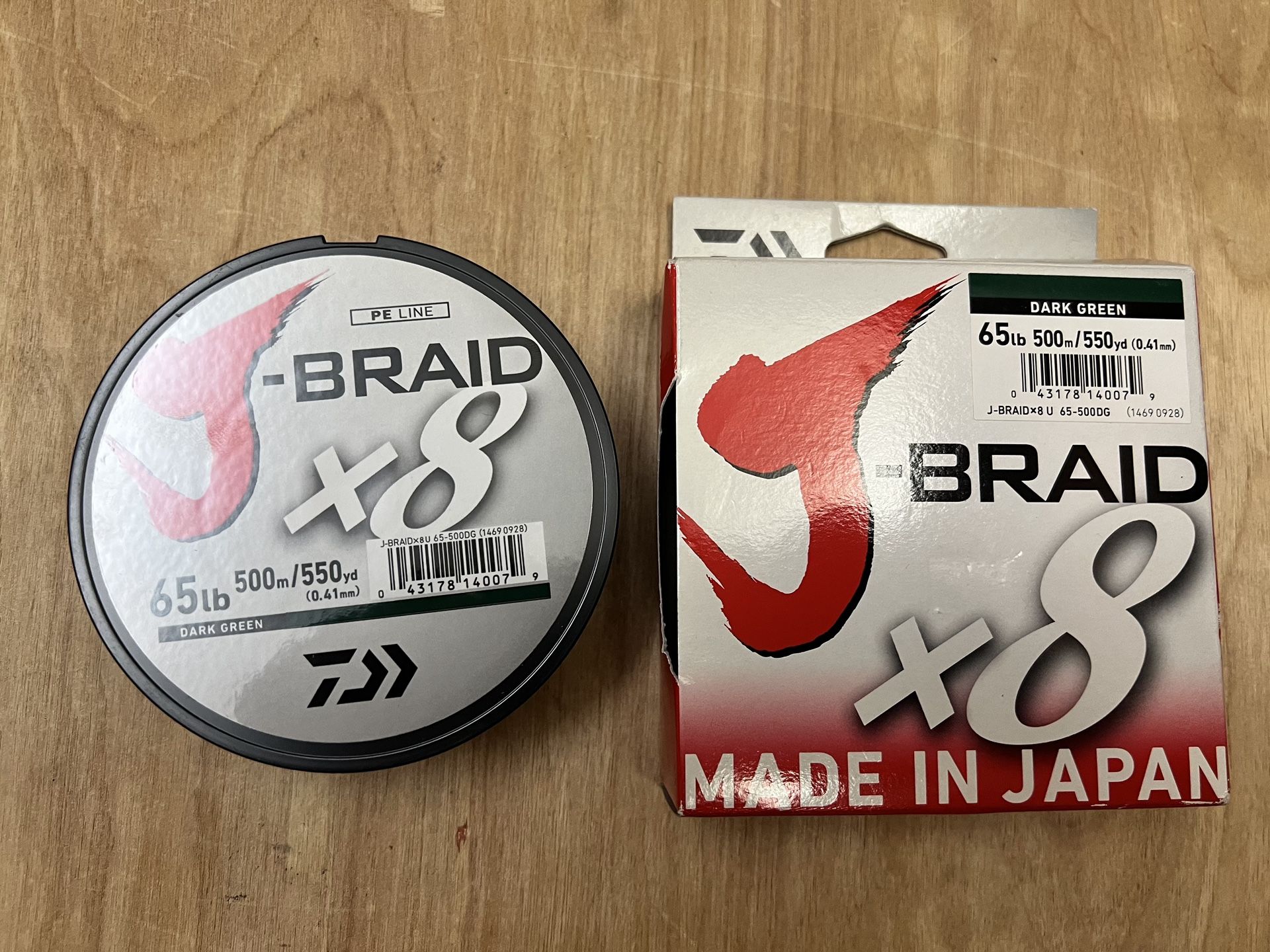 Daiwa J-Braid Spectra Braided Fishing Line, 65 Lb. Test, 8-Carrier 550 Yd Spool