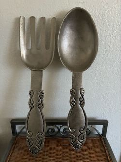 Large fork and spoon kitchen decor