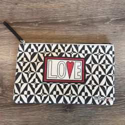 Brighton Love Black & White Patterned Pouch with Red Accent