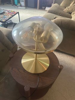 Modern Mid-Century Brushed Brass Table Lamp (with Dimmer!)