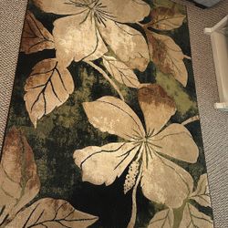 Floral Canvas Area Rug