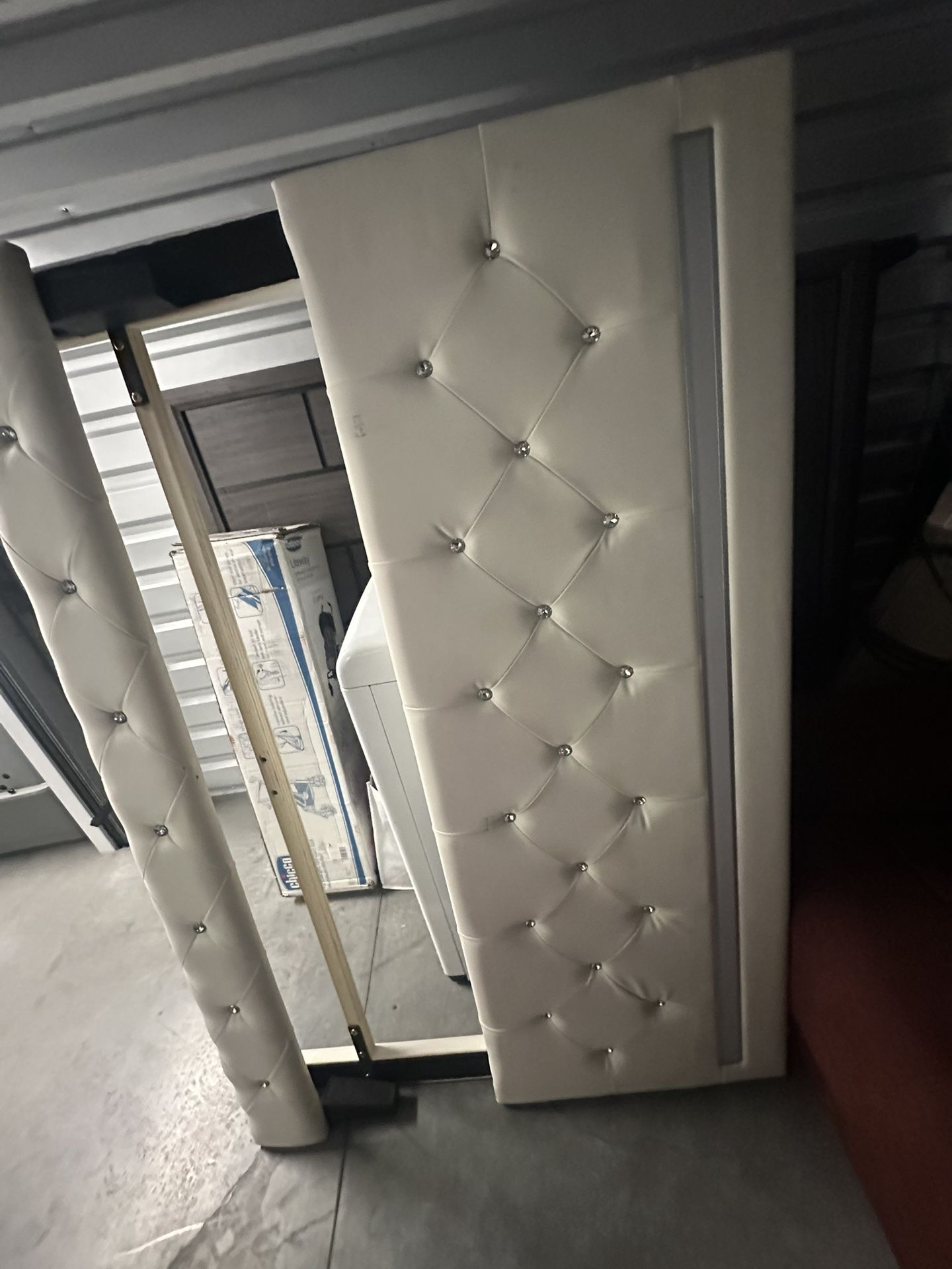 White Double Button Bed Frame