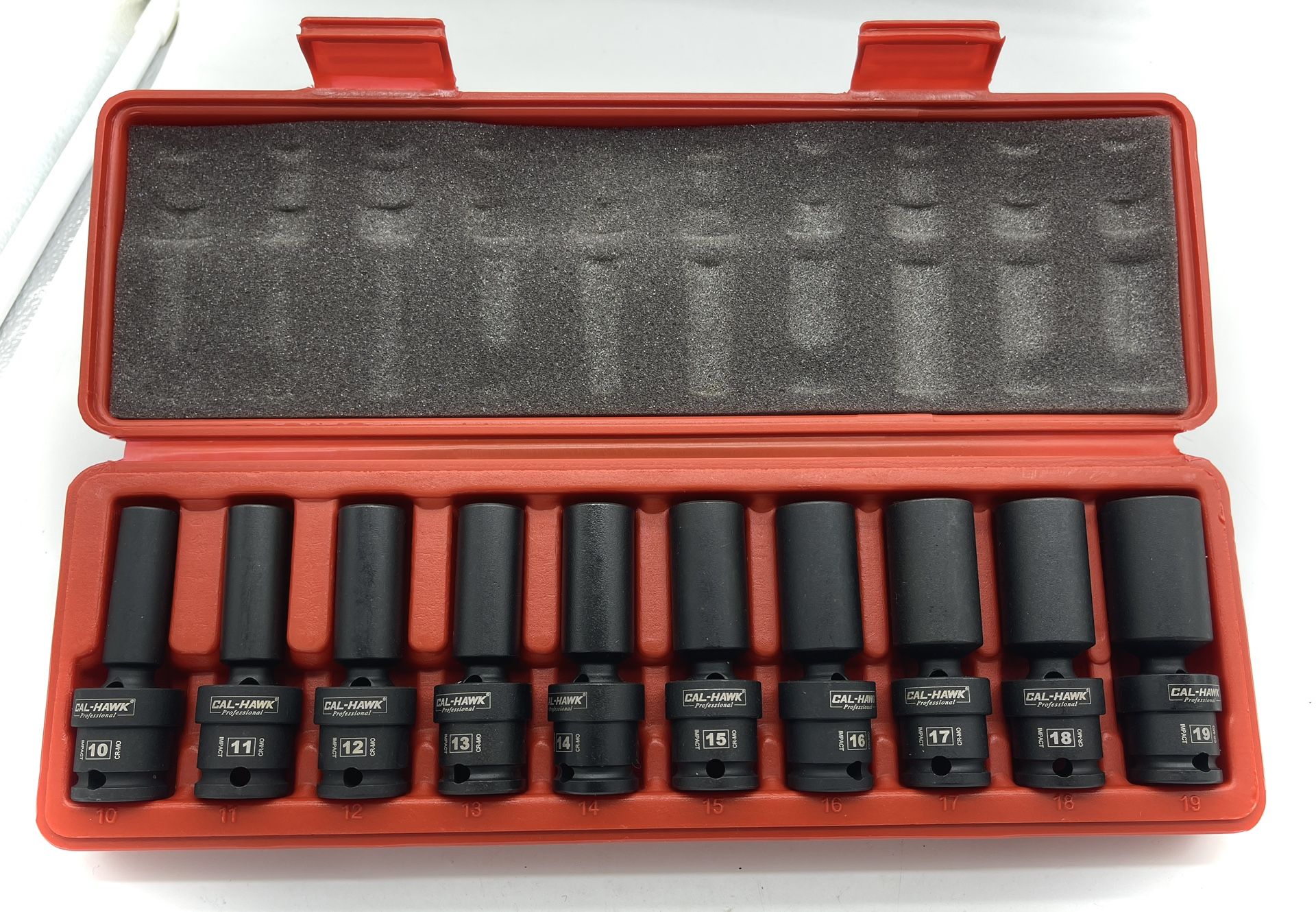 10pc 3/8" DRIVE UNIVERSAL SWIVEL DEEP IMPACT SOCKET SET CR MOLYBDENUM ...