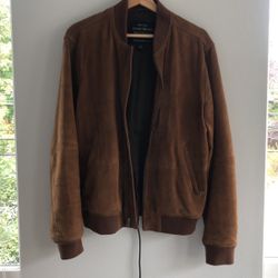 Lucky Brand Suede Bomber Jacket