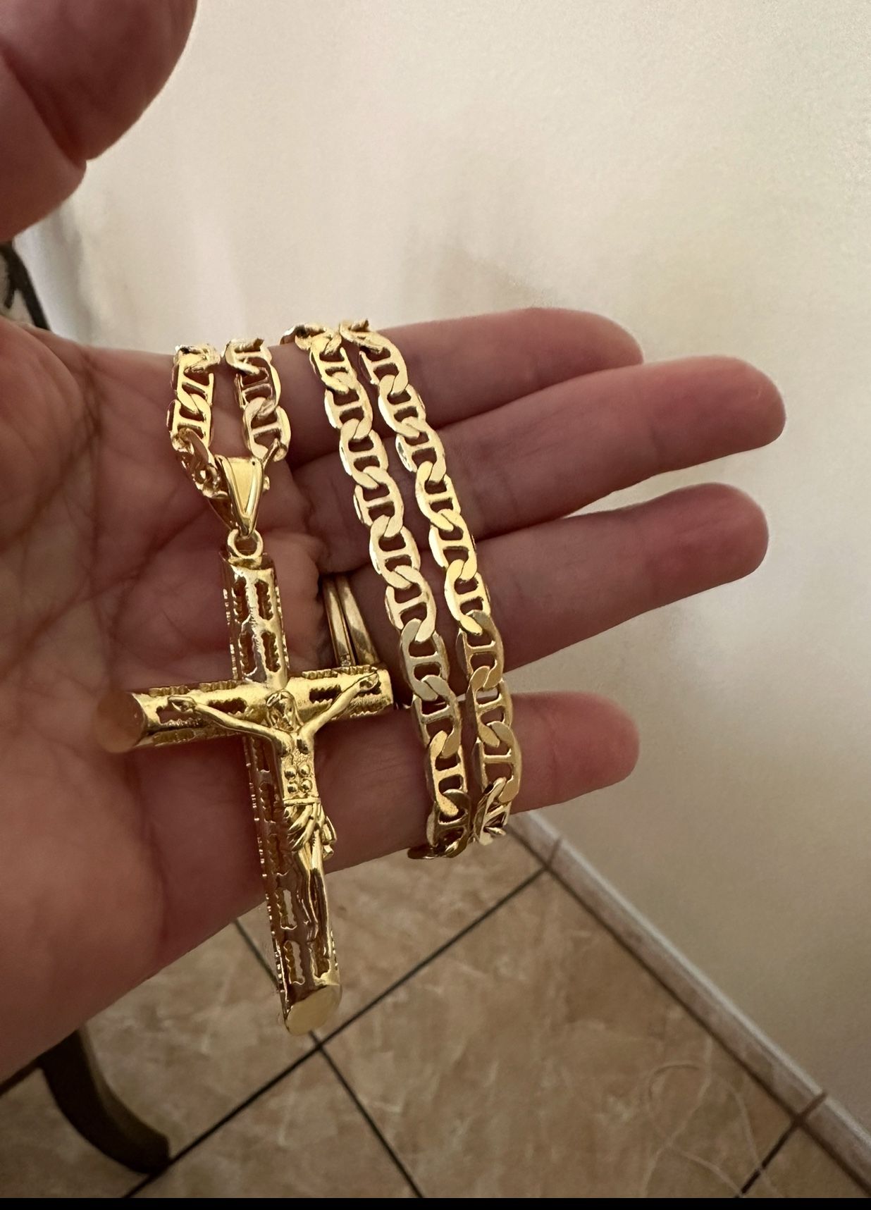 Gold Filled Chain With Big Cross