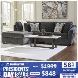 Beautiful Ashley Brown Sectional Now 50% OFF MSRP. PRESIDENTS DAY SALE. GET HUGE DEALS Sofa Love Seat Living Room Sets All On Sale 