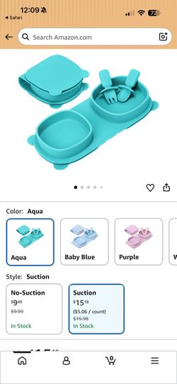 Yahaa Foldable Suction Plates for Baby - Teal