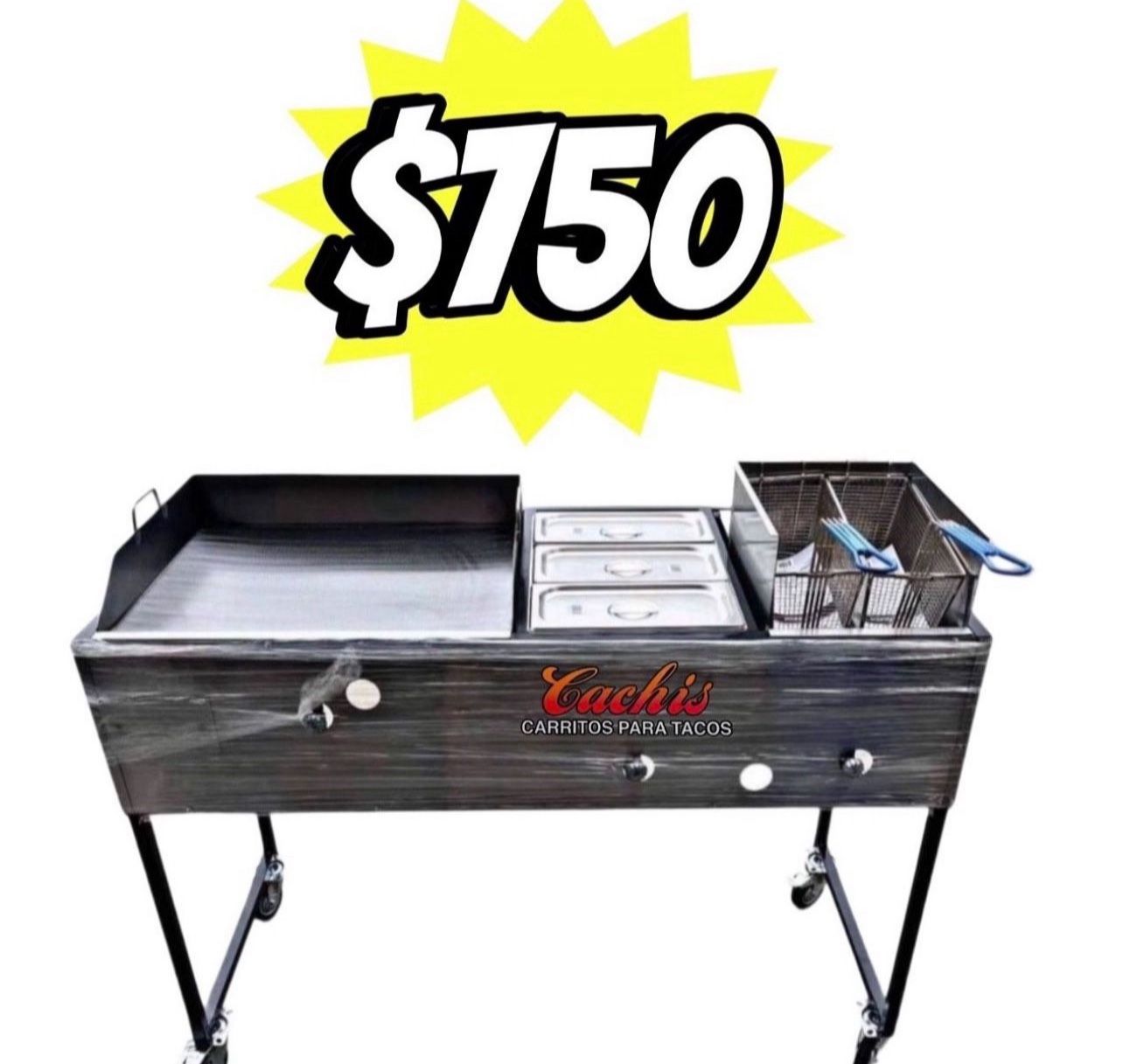 24" Griddle With 3 Warming Trays And Deep Fryer | Includes Hose With Regulator And 2 Baskets