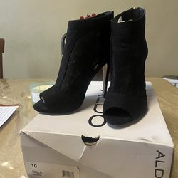 Black peep toe stiletto Bootie- woman
