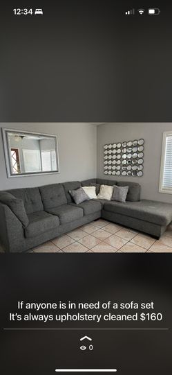 Gray Sectional Used But Very Clean & Comfy 